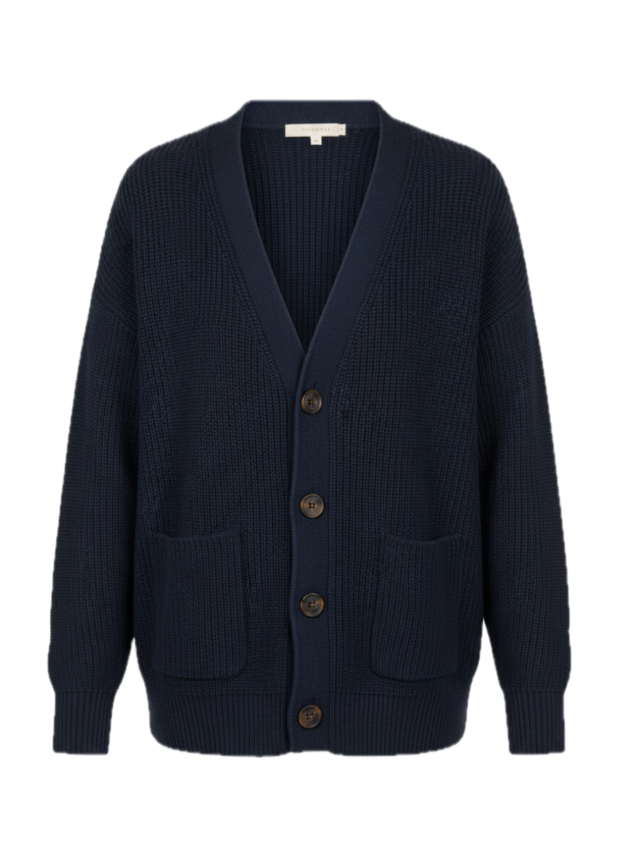 Navy ribbed cardigan