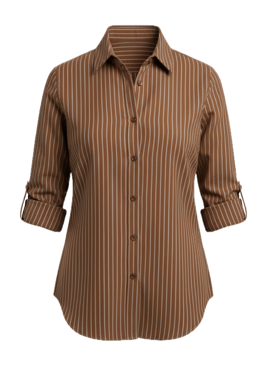 Camel pinstripe shirt